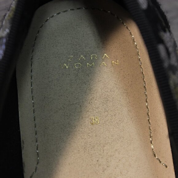 🌻HOST PICK🌻. ZARA FLORAL STACKED PLATFORM SHOES, SIZE 38 (7.5).  SLIP-ON. - Picture 4 of 7